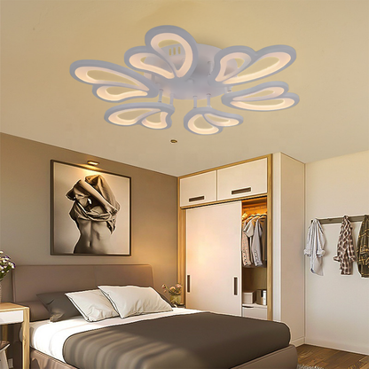Lampadario a LED con telecomando BLOSSOM 78W, 6 Petali, Diametro 60cm, Luce Fredda/Calda/Neutra, Dimmerabile, Lampadario a LED Bianco con telecomando Titolo predefinito Alessandro Design