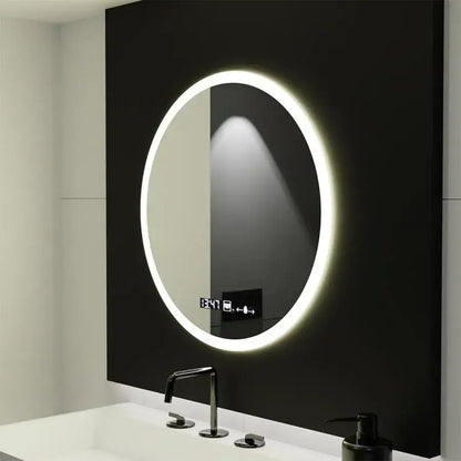 Specchio rotondo a LED 50 cm Giulia Sensore MotionGlow Marcello Sistema antiappannante Orologio e termometro Dimabila Specchi Marcello Titolo predefinito Alessandro Design