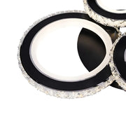 Lampadario LED con telecomando e cristallo NOVA ROTONDA RGB 68W, 4 Cerchi, Luce Fredda/Calda/Neutra, Dimmerabile, Lampadari LED Cristallo Nero Titolo predefinito Alessandro Design