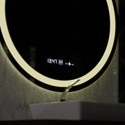 Specchio Rotondo a LED, 100 cm, Celeste MotionGlow Marcello, Sistema Antiappannamento, Orologio e Termometro, Specchi Dimabila Marcello Titolo predefinito Alessandro Design