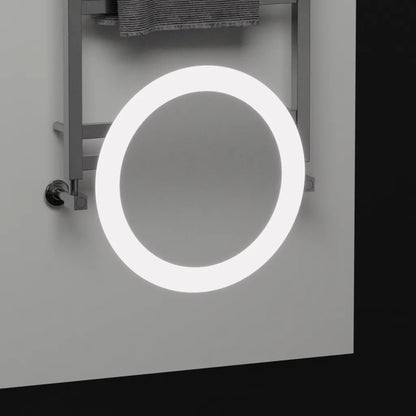 Specchio rettangolare a LED, 60x80 cm, Precision MotionGlow Marcello, sistema antiappannamento, orologio e termometro, lente d'ingrandimento cosmetica, specchi dimmerabili Marcello Titolo predefinito Alessandro Design