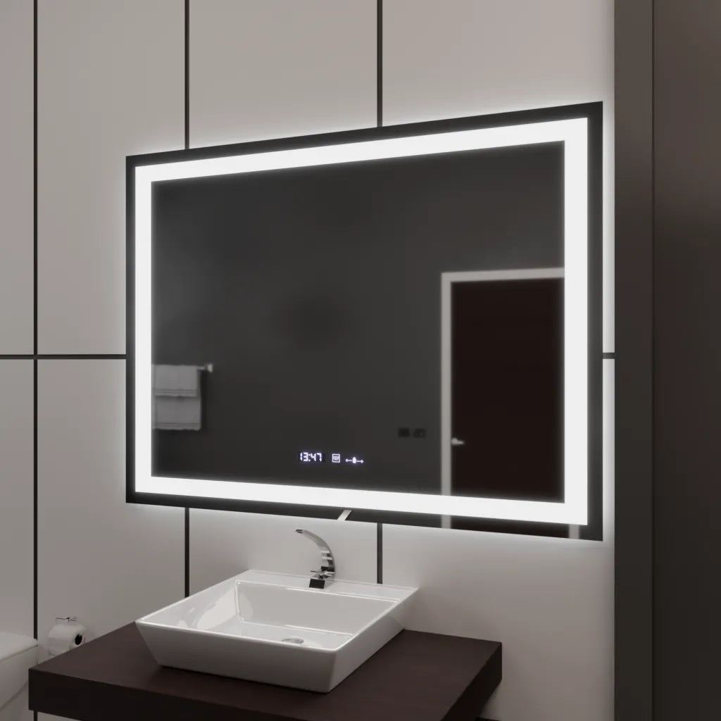 Oglinda LED Rectangulara 120x80cm Vérité MotionGlow Marcello, Sistem Dezaburire, Ceas & Termometru, Dimabila Oglinzi Marcello Default Title Alessandro Design