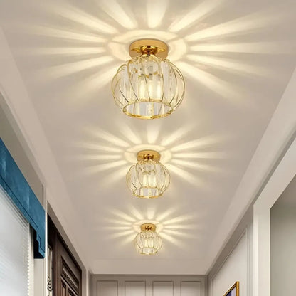 Lampadario Monica, 1XE27, Oro, D 16 cm, Metallo e Cristallo Lampadari Classici Titolo predefinito Alessandro Design