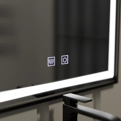 Specchio rettangolare a LED 60x90 cm EDGE Touch Demister System, specchi con cornice nera Korman E Titolo predefinito Alessandro Design