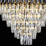 Lampadario in Cristallo CC900/800X1200, 23xE14, Diametro 80cm, Altezza 120cm, Oro Lucido e Nero, Altezza Regolabile, Design Elegante Lampadari in Cristallo Titolo predefinito Alessandro Design