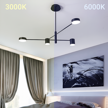 GALIOS Lampadario LED 48W, 4 Elementi, Luce Fredda/Calda/Neutra, Nero Lampadari Moderni Titolo predefinito Alessandro Design