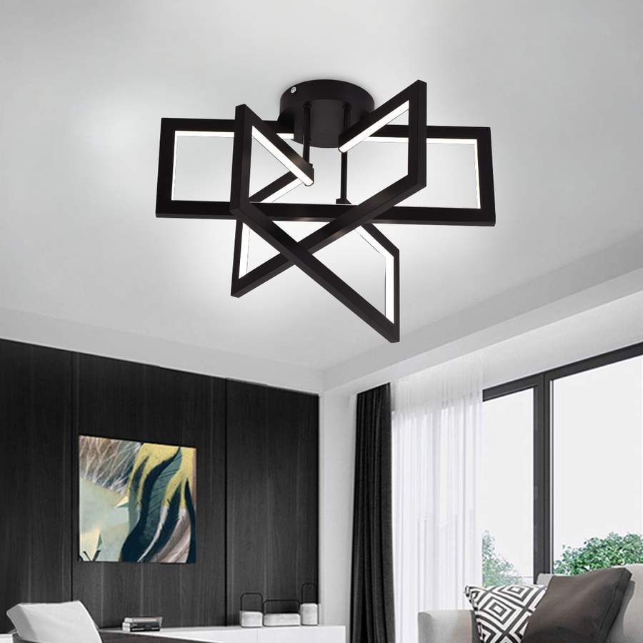 Lustra LED cu telecomanda 72W, 3 Elemente, lumina Rece/Calda/Neutra, Dimabila, Negru, LT750/3BK Lustre LED cu Telecomanda Default Title Alessandro Design