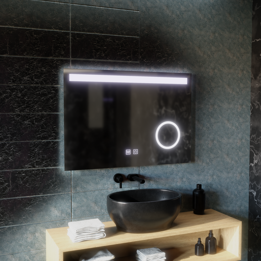 Oglinda LED Rectangulara, 65x45cm, Piano Touch, Sistem Dezaburire, Dimabila Oglinzi Korman E Default Title Alessandro Design