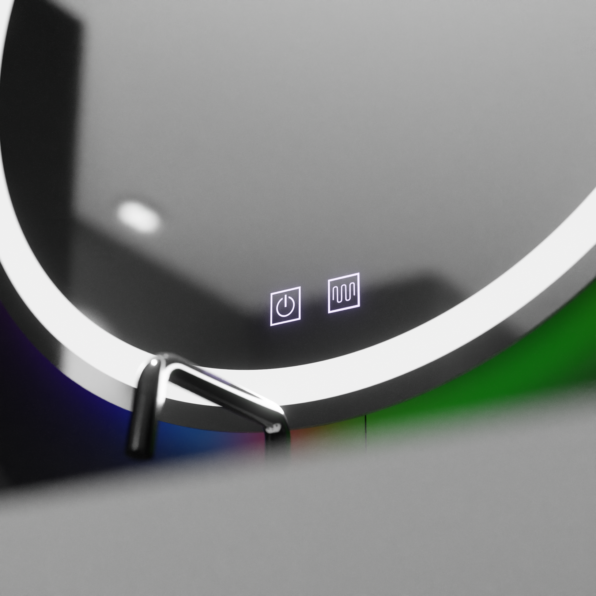 Specchio LED rotondo 60 cm, Spectrum Touch, RGB, Sistema Demister Specchi Korman E Titolo predefinito Alessandro Design