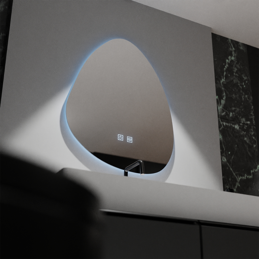 Specchio organico a LED 80x60cm, Fluido Touch, Sistema Demister, Specchi Dimmerabili Korman E Titolo predefinito Alessandro Design