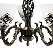 Lampadario rustico COTTAGE, 5XE27, bronzo antico, candelabri classici in metallo e vetro Titolo predefinito Alessandro Design