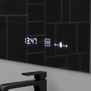 Specchio rettangolare a LED, 80x60 cm, ABSOLU MotionGlow Marcello, sistema di disappannamento, orologio e termometro, lente d'ingrandimento cosmetica, specchi dimmerabili Marcello Titolo predefinito Alessandro Design