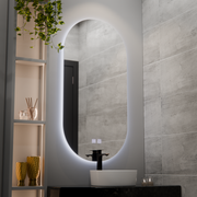 Specchio ovale LED, 50x100cm, Velara Touch, Sistema Demister, Dimmerabile