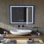 LED Touch MODENA Specchio Sistema Disappannante, Orologio e Temperatura 80x60 cm Specchi Korman S Titolo predefinito Alessandro Design