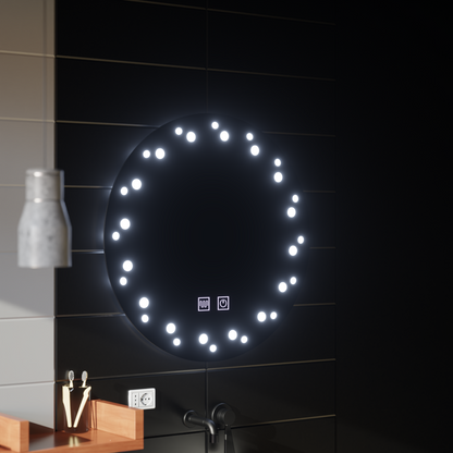 Specchio Touch Ivory LED, Sistema Demister, Diametro 60cm, Luce Fredda 6000K Korman Mirrors E Titolo predefinito Alessandro Design