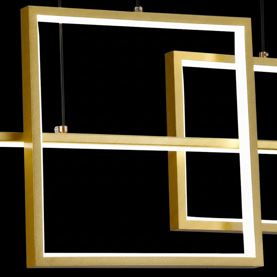Lampadario a sospensione LED con telecomando DENISSE 81W, Luce Fredda/Calda/Neutra, Dimmerabile, Oro, Altezza regolabile, 2233/4GD Lampadari a LED con telecomando Titolo predefinito Alessandro Design