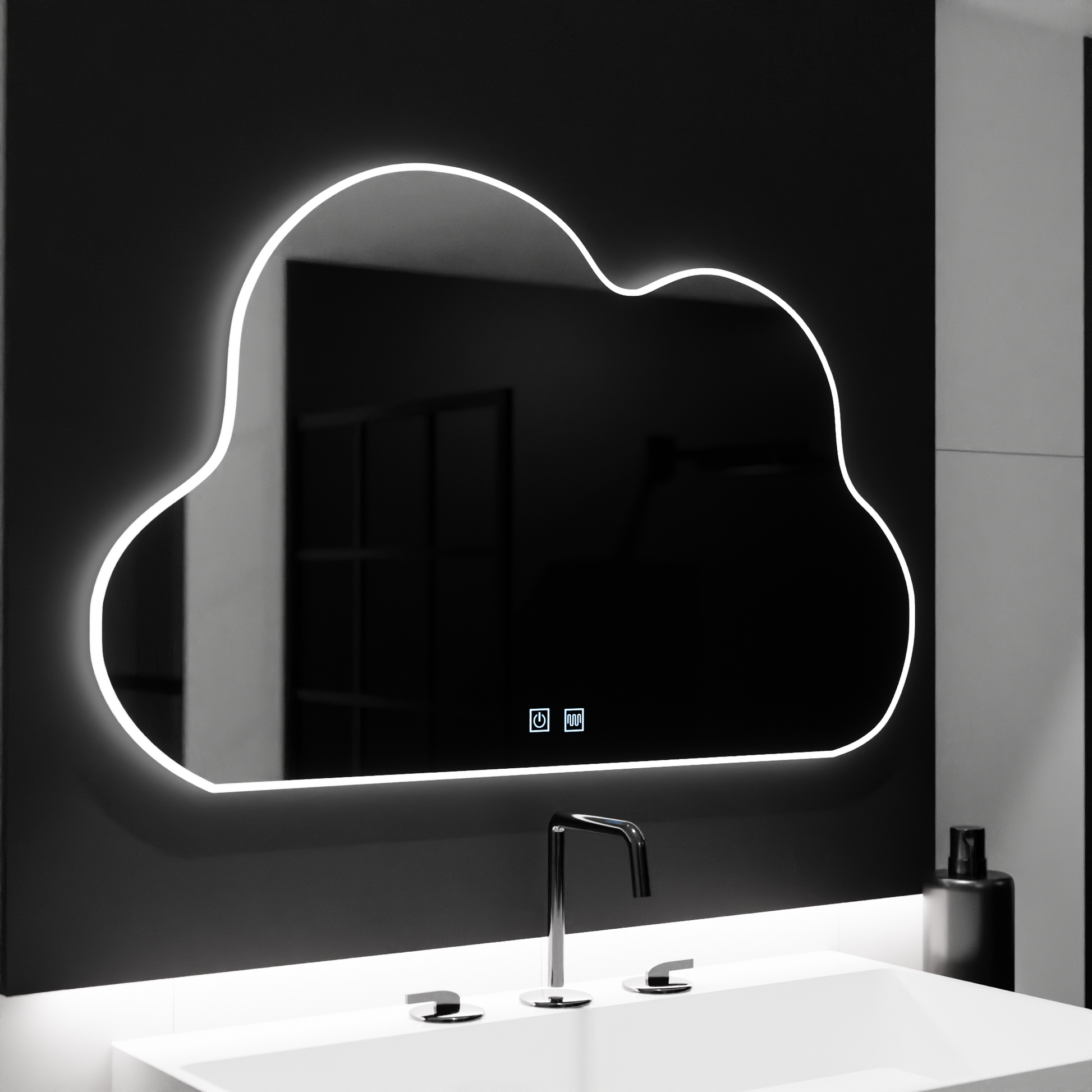Specchio Cloud LED 60x40cm, Nuvola Touch, Sistema Demister, Specchi Dimmerabili Korman E Titolo predefinito Alessandro Design
