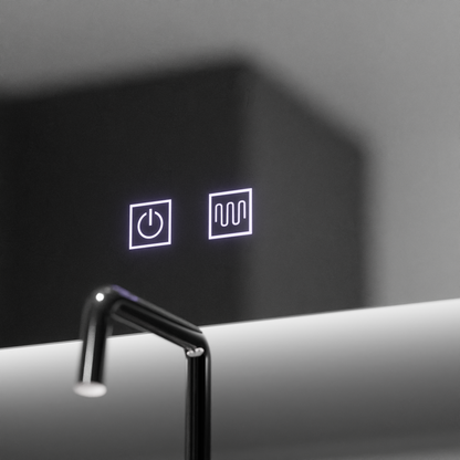 Specchio LED mezzaluna, 60x54, Soluna Touch, Sistema Demister, Specchi Dimmerabili Korman E Titolo predefinito Alessandro Design