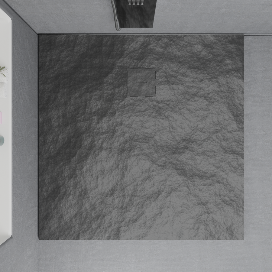 Piatto doccia quadrato 90x90 cm, slim 3 cm, grigio scuro Home & Garden Titolo predefinito Alessandro Design