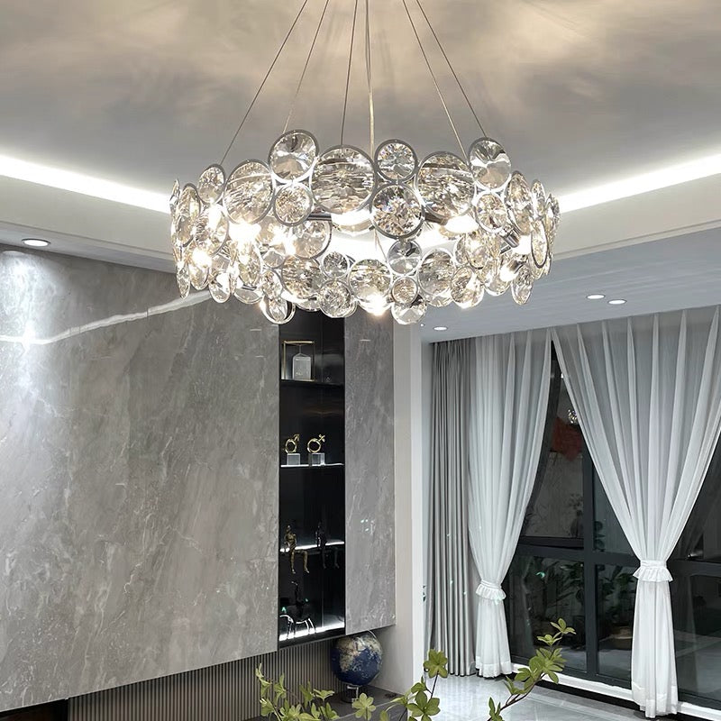 Lampadario in cristallo Angelica 6XE14 Argento, diametro 49 cm, altezza regolabile Lampadari moderni Titolo predefinito Alessandro Design
