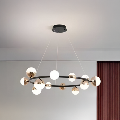 Lampadario LED a sospensione Estella in acrilico con telecomando, 30W, dimmerabile, 3000K/4000K/6000K, Lampadari LED in oro, metallo e acrilico con telecomando Titolo predefinito Alessandro Design