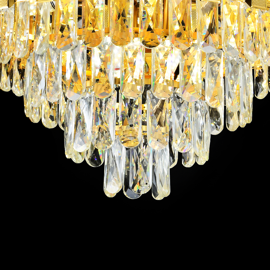 Candelabru Cristal BRAN Mango 8xE14, Diametru 60cm, Auriu Lucios, Inaltime Reglabila Candelabre Cristal Default Title Alessandro Design
