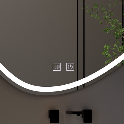 Quassare LED Touch Specchio, Sistema Demister 90x65 cm Specchi Korman E Titolo predefinito Alessandro Design