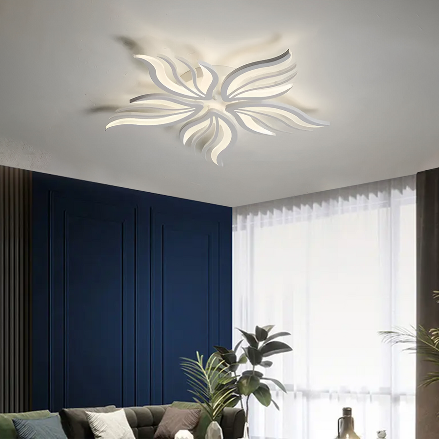 Lampadario a LED con telecomando SAKURA 62W, 5 Petali, Luce Fredda/Calda/Neutra, Dimmerabile, Lampadario a LED con telecomando Bianco Titolo predefinito Alessandro Design
