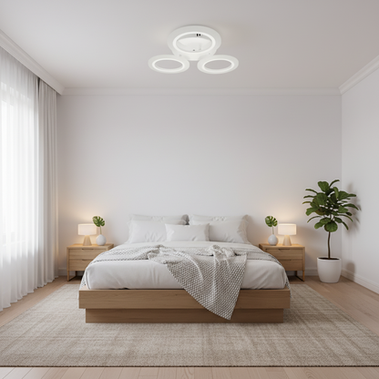 Lustra LED MARA 27W, 3 Cercuri, lumina Neutra, Alb
