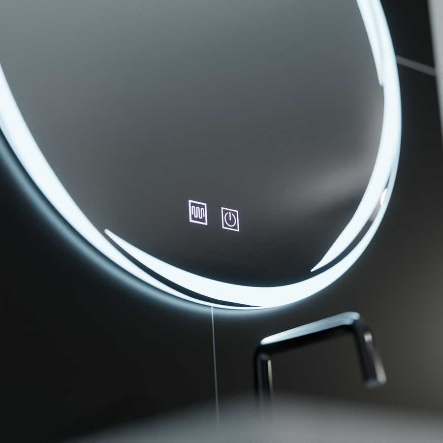 Specchio rotondo a LED 60 cm, Spirallus Touch, sistema Demister, specchi dimmerabili Korman E Titolo predefinito Alessandro Design