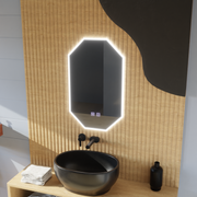 Oglinda LED Poligon E43S/50X80, Lumina si Sistem Dezaburire, 50X80cm Oglinda Baie cu LED si Dezaburire Default Title Alessandro Design