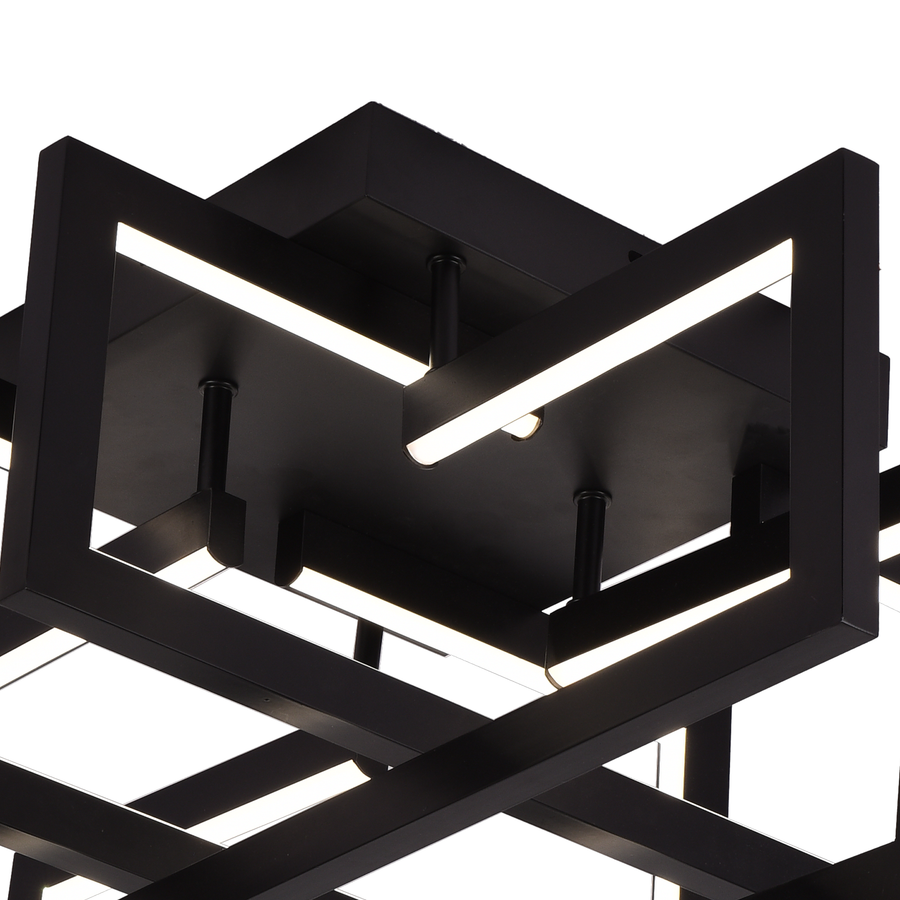 Lustra LED cu telecomanda 96W, 4 Elemente, lumina Rece/Calda/Neutra, Dimabila, Negru Lustre LED cu Telecomanda Default Title Alessandro Design