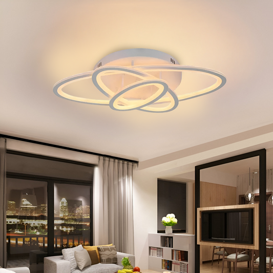 Lampadario a LED con telecomando TIANA 78W, 3 Ellipse, Luce Fredda/Calda/Neutra, Dimmerabile, Lampadario a LED Bianco con telecomando Titolo predefinito Alessandro Design