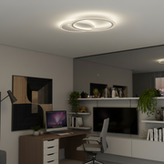 Lampadario a LED con telecomando LUCY 27W, 2 Cerchi, Luce Fredda/Calda/Neutra, Dimmerabile, Lampadario a LED Bianco con telecomando Titolo predefinito Alessandro Design