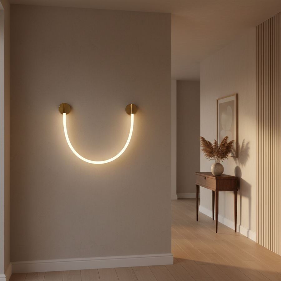 Lampada da parete a LED, 110 cm, 3000K/4000K/6000K, Lampada da parete per interni color oro Titolo predefinito Alessandro Design