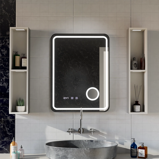 Sistema di debulation Ulrich a LED LED specchio, orologio e temperatura 60x80 cm LUP Black Ramahed Cosmetics