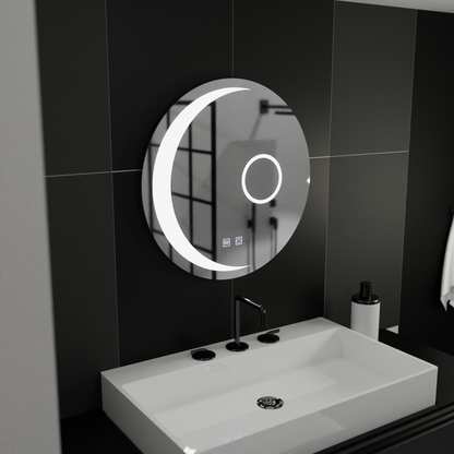 Specchio rotondo a LED, 80 cm, Orbis Touch, sistema Demister, dimmerabile, E31S/80X80 Specchi Korman E Titolo predefinito Alessandro Design