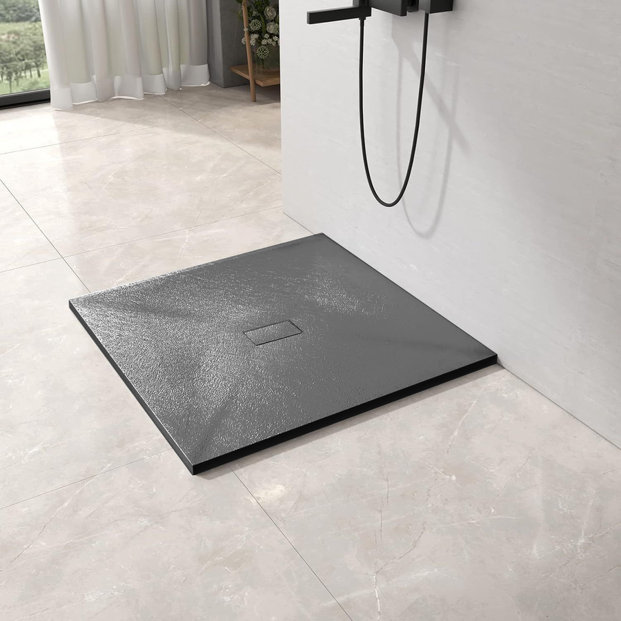 Piatto doccia quadrato 90x90 cm, slim 3 cm, grigio scuro Home & Garden Titolo predefinito Alessandro Design