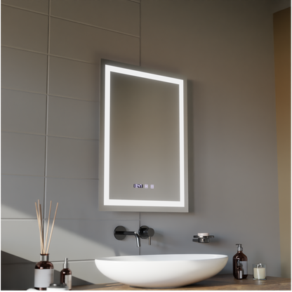 MODENA LED Touch Mirror Sistema Antiappannamento, Orologio e Temperatura 60x80 cm Korman S Specchi Titolo predefinito Alessandro Design