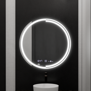 Specchio rotondo a LED, 60 cm, sensore MotionGlow Consuel Marcello, sistema antiappannamento, orologio e termometro, specchi dimmerabili Marcello Titolo predefinito Alessandro Design