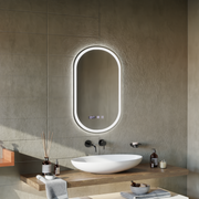 Specchio LED Touch ONIRA Sistema Defog, Orologio e Temperatura 50x80 cm Specchi Korman S Titolo predefinito Alessandro Design