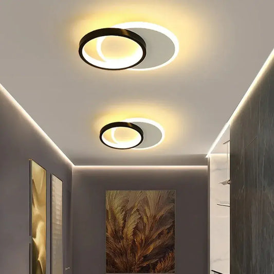 SMALON Lampada da parete a LED 26W, 2 Cerchi, Luce Fredda/Calda/Neutra, Lampadario LED Bianco Nero Titolo predefinito Alessandro Design