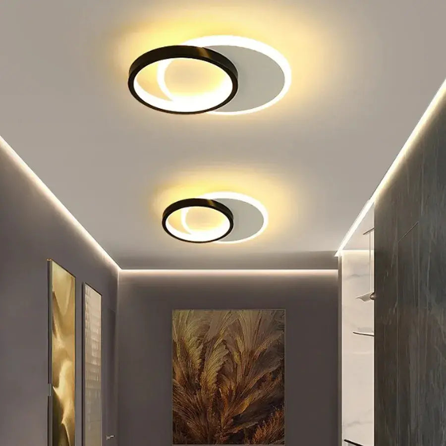 SMALON Lampada da parete a LED 26W, 2 Cerchi, Luce Fredda/Calda/Neutra, Lampadario LED Bianco Nero Titolo predefinito Alessandro Design