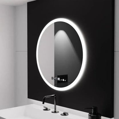 Specchio rotondo a LED, 70 cm, Elysee MotionGlow Marcello, sistema antiappannamento, orologio e termometro, specchi Dimabila Marcello Titolo predefinito Alessandro Design