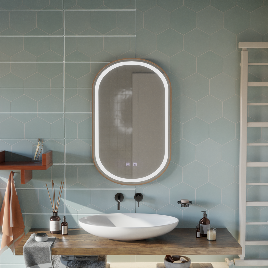 Oglinda LED Touch Impora Sistem Dezaburire 50x80 cm Rama Rose Gold Oglinzi Korman E Default Title Alessandro Design