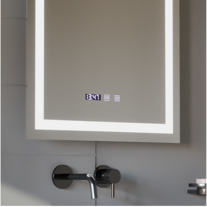 MODENA LED Touch Mirror Sistema Antiappannamento, Orologio e Temperatura 60x80 cm Korman S Specchi Titolo predefinito Alessandro Design