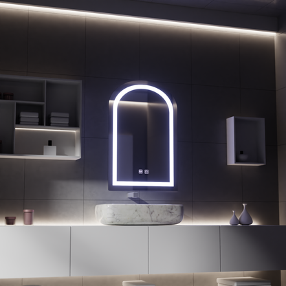 Specchio Touch LED con Funzione Disappannante, Specchi 80x50cm Korman E Titolo predefinito Alessandro Design