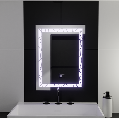 Specchio rettangolare a LED, 60x80 cm, Deco Frame Basic Touch Specchi Korman C Titolo predefinito Alessandro Design