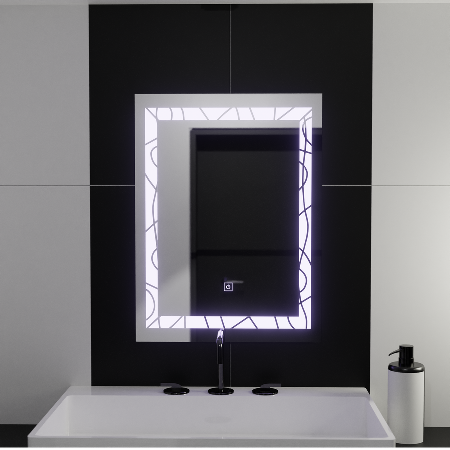 Specchio rettangolare a LED, 60x80 cm, Deco Frame Basic Touch Specchi Korman C Titolo predefinito Alessandro Design