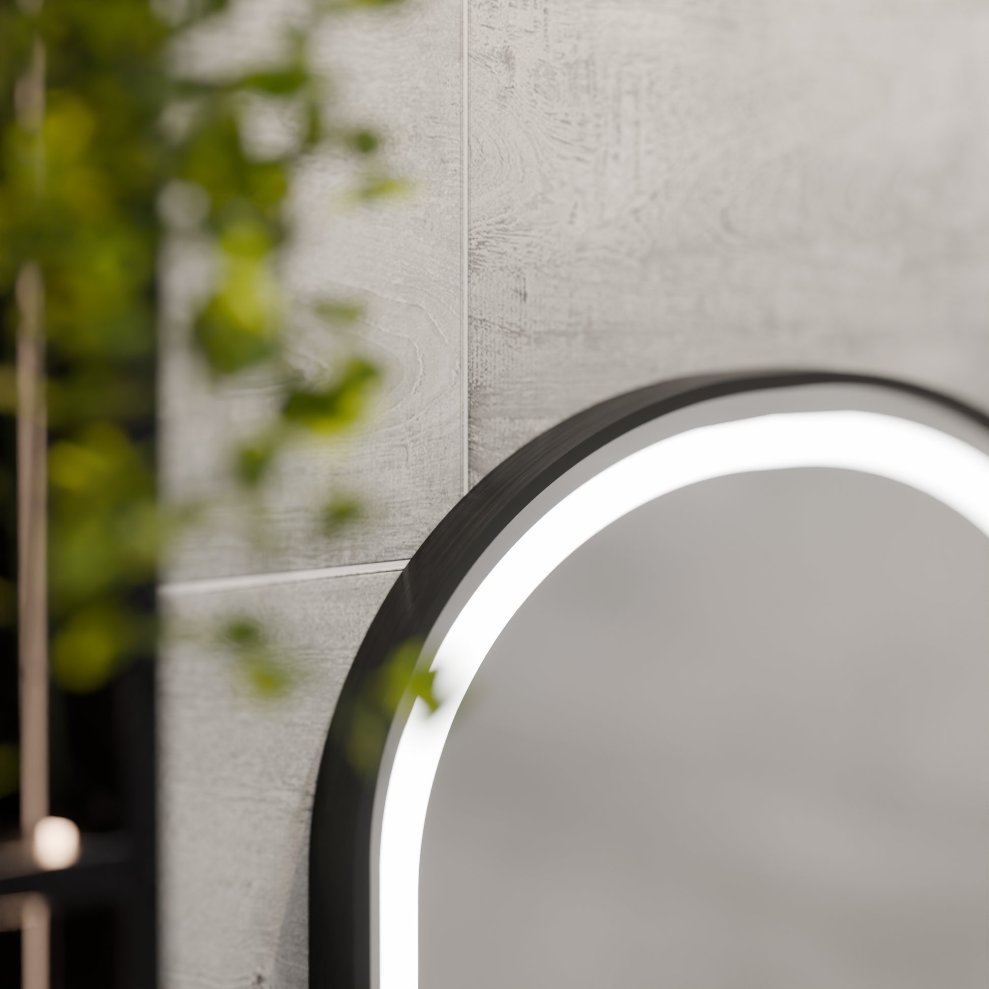 Helmut LED Touch Specchio Antiappannamento, Orologio e Temperatura 50x80 cm Cornice Nera Spazzolata Marcello Funghi Specchi Korman S Titolo predefinito Alessandro Design